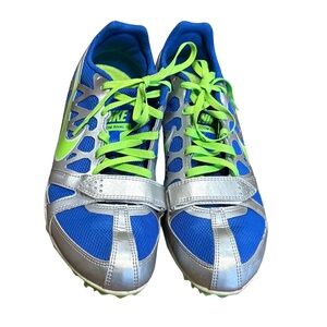 Nike Track Spikes Size 7.5 Blue Green Racing Shoes w Spikes Tool